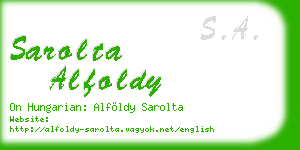 sarolta alfoldy business card