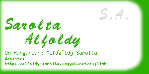 sarolta alfoldy business card